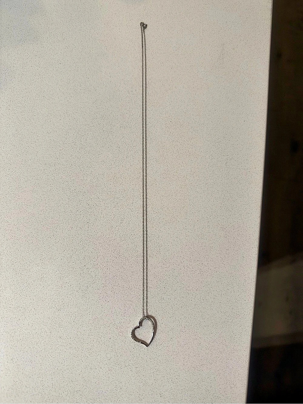10k white gold Heart Pendant Necklace